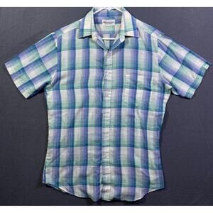The Weekender Plaid by Bud Berma Men's Short Sleeve Button Up Single Stitch Med